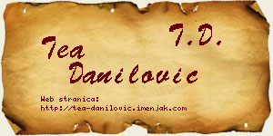 Tea Danilović vizit kartica